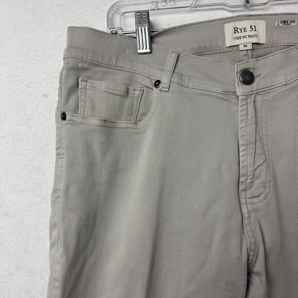 Rye 51 The FC Pant men 34 x 30 Flex Terry comfort stretch light gray knit fabric - Picture 3 of 5